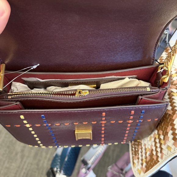 Tory Burch purse Robinson woven plaid convertible shoulder bag - Picture 2 of 6